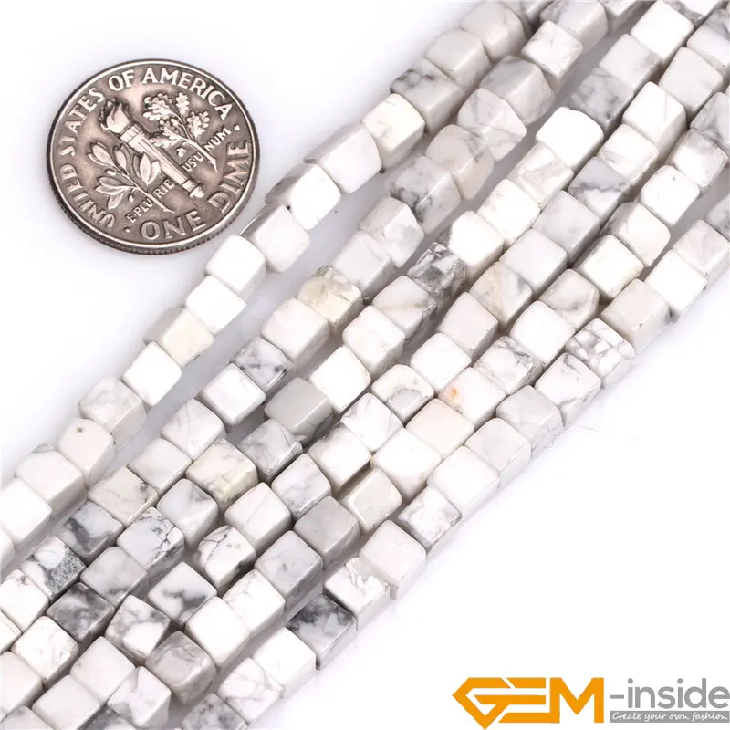 4 мм кубические шарики из натурального камня выбор: фторитовые кварцы Howlite DIY