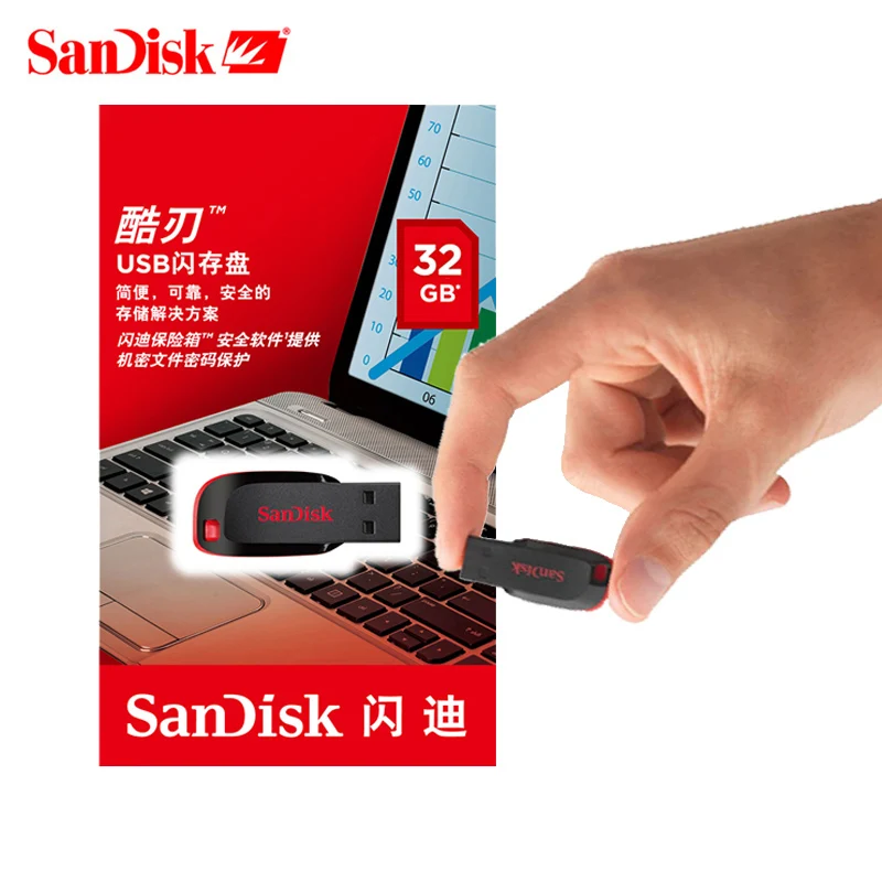 SanDisk CZ50 карта памяти usb 2 0 Водонепроницаемый флеш-накопитель 128 ГБ u-диск Флешка 64 32