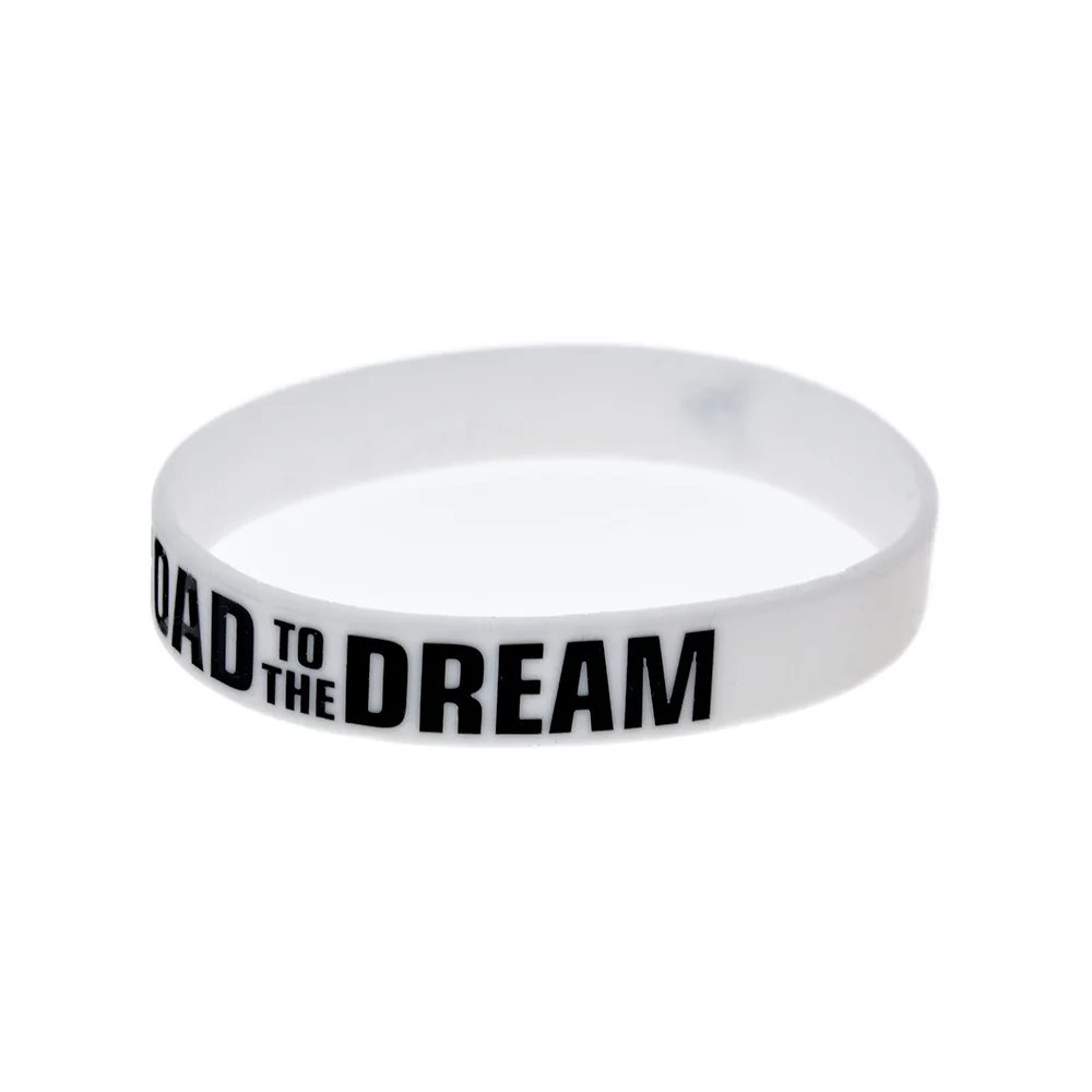 1 шт. Силиконовый браслет с надписью Road to The Dream черно белым гравировкой