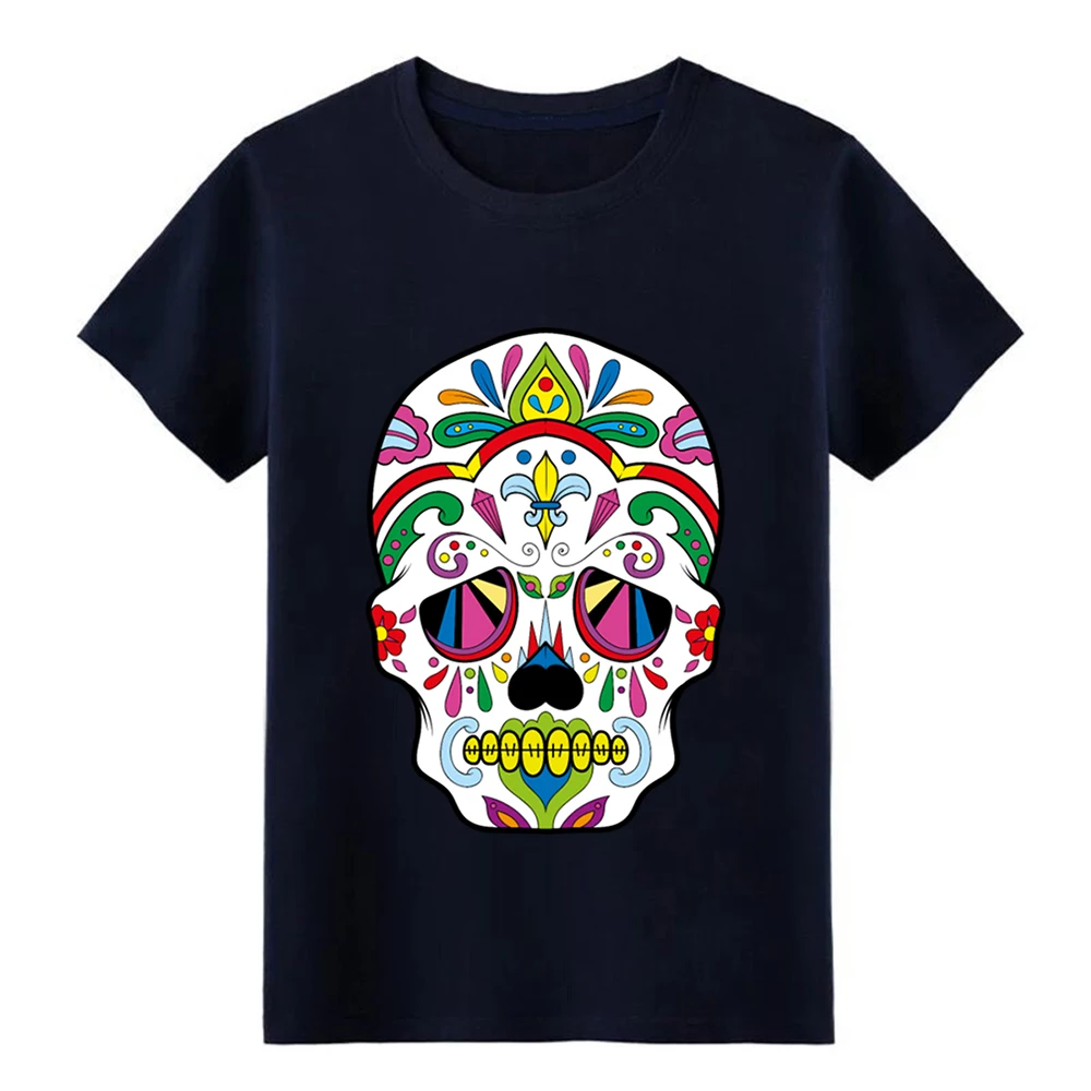 Мужская футболка Sugar Skull с принтом короткий рукав вырез лодочкой строгий крой