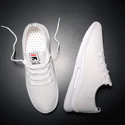 Белый Мужские кроссовки; Легкие дышащие; Zapatillas; мужская повседневная обувь; обувь для пар; унисекс; zapatos hombre; кроссовки; мужская обувь - Цвет: Белый