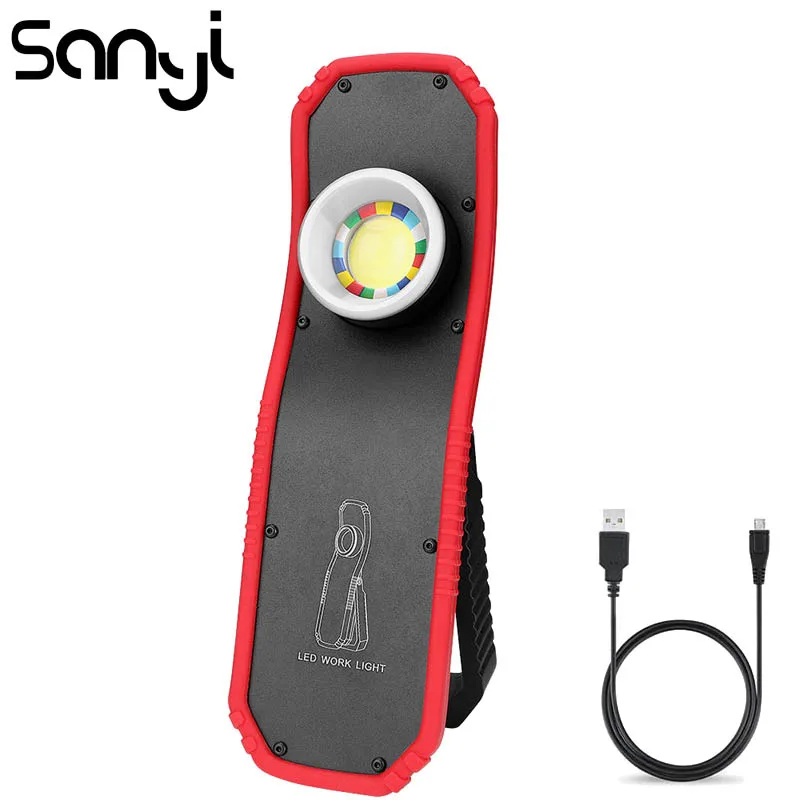 SANYI COB LED Мини портативное освещение USB подзарядка встроенный аккумулятор фонарик