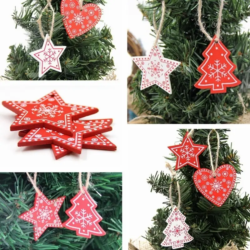 Hoomall деревянный висит кулоны Navidad 2019 дверные пластинчатые украшения сердце