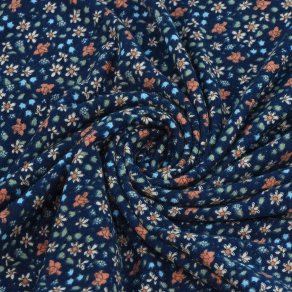 2017 Напечатанная модная одежда - джерси для пошива брюк, платья, юбки, носков и одежды с маленьким цветочным узором 100 * 165 см 576А JXL ТЕКСТИЛЬ на.