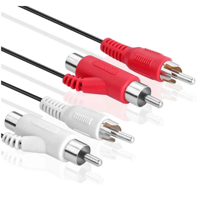 Кабель RCA Audio Piggyback 2 Male to + Female 12 футов | Электроника