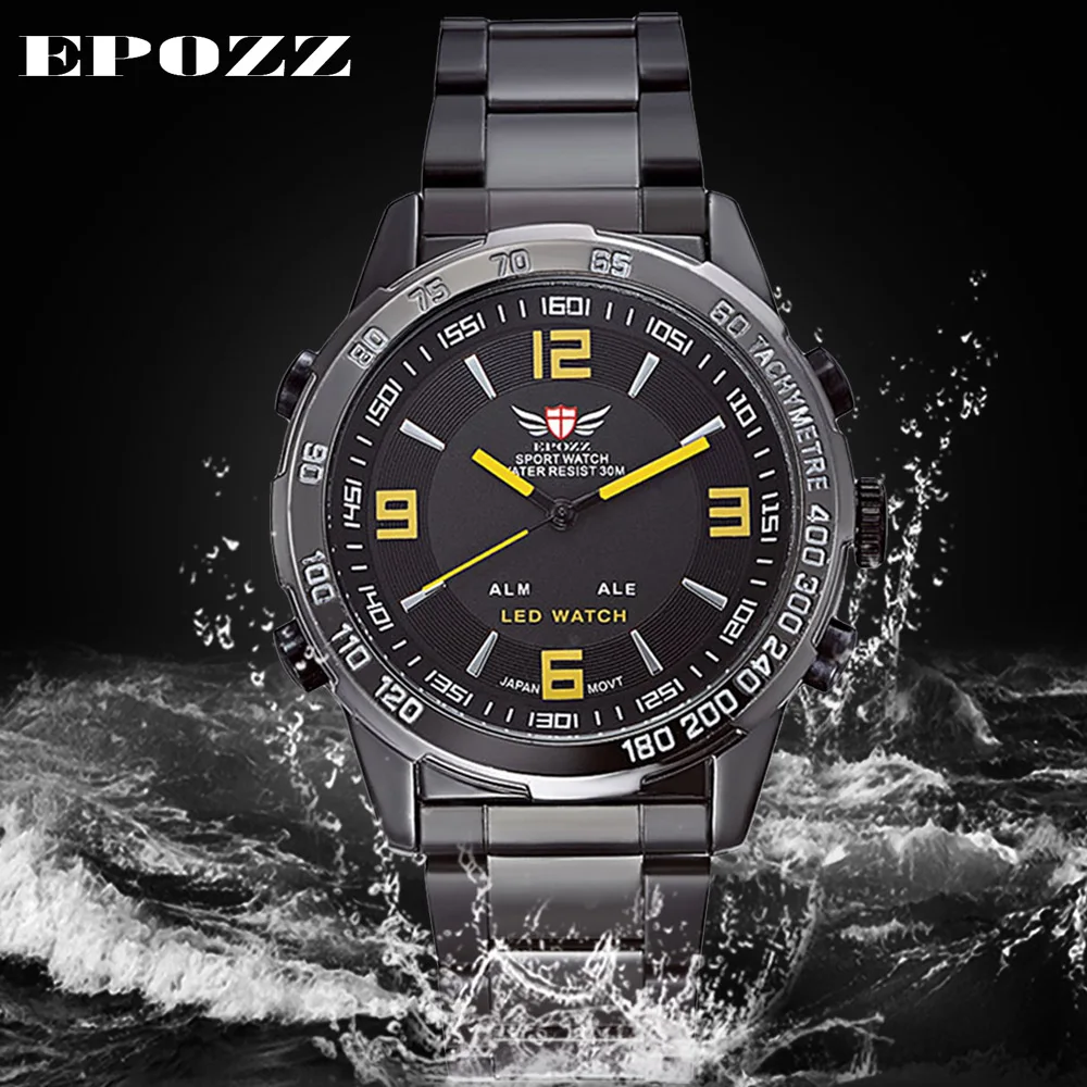 Для мужчин спортивные Часы Повседневное кварц часы стали Группа