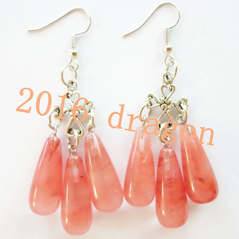 YUTENG тибетский серебряный крест и красно-вишневый кварц длинные в форме слезы