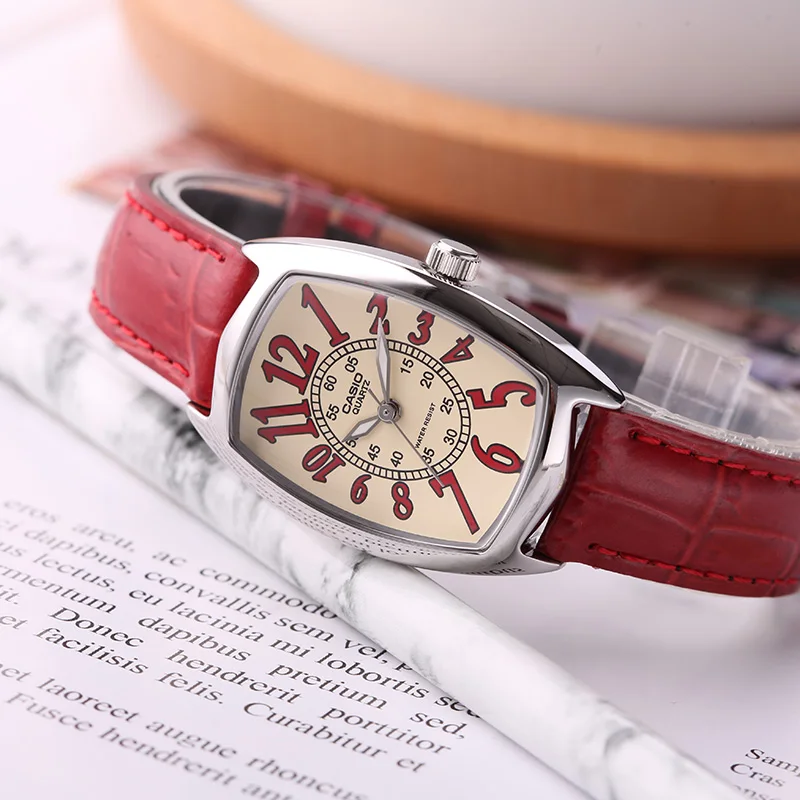 

relogio masculinoCasio montre petite montre rouge ceinture quartz petite montre carre LTP-1208E-9B2