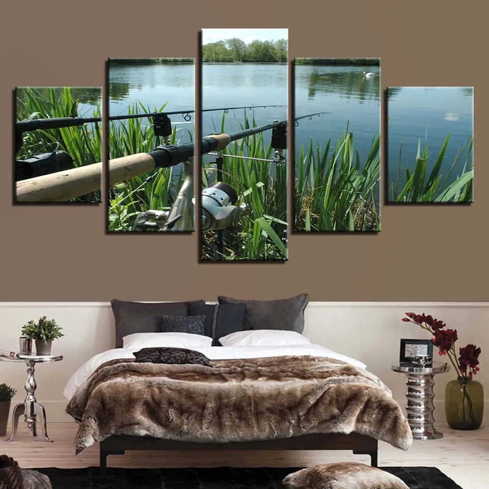 Пейзаж небо облако звезда горная река воздушный шар 5 шт. настенные картины для