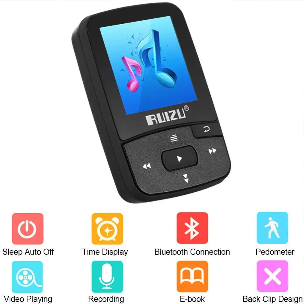 RUIZU X50 Спортивный MP3 музыкальный плеер рекордер fm радио Supprot SD карта клип mp3 8 Гб 4
