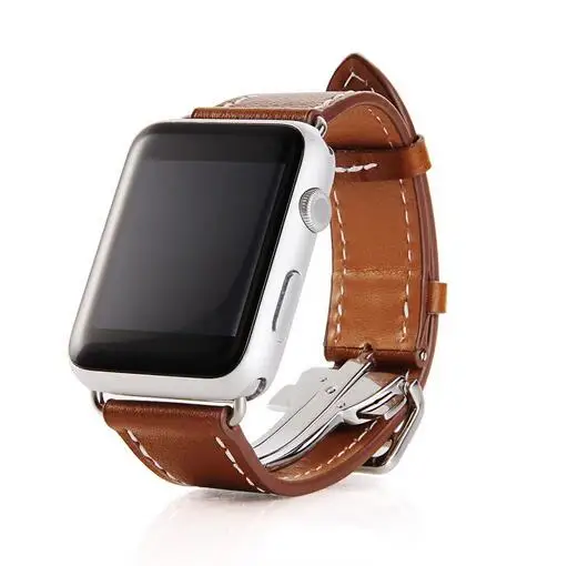 Серия 5 4 3 2 1 из натуральной кожи петлевой ремешок для Apple Watch band одинарный ремешок с пряжкой для iwatch 38 мм 42 мм 40 мм 44 мм