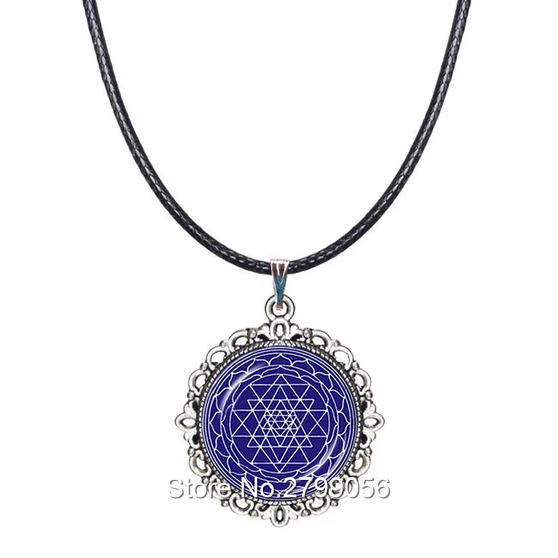 Buddhist Sri Yantra Necklace Talisman Pendant Sacred Geometry Choker Mandala Chakra Jewelry Spiritual Collar | Украшения и