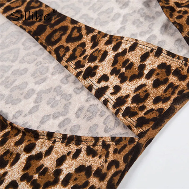 SILLIKE Sexy выдалбливают Leopard Купальник с вырезом Для женщин летние топы на одно плечо Одна деталь купальный Купальник, пляжный костюм мини тела