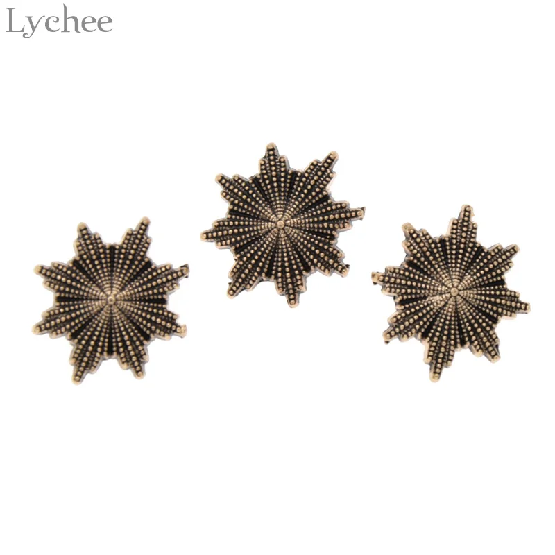 Lychee жизни 20 шт./компл. Винтаж Снежинка металлические пуговицы с хвостовиком нерегулярные швейные пуговицы для одежды DIY ручной работы