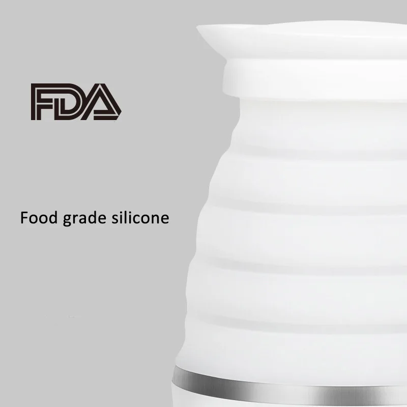 

Kbxstart 100-240V Portable Folding Kettle Compressed Electric Kettle Food Grade Silicone Collapsible Kettle Tea Boiler Bottle