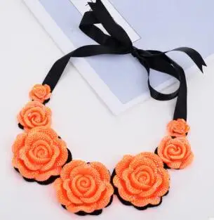 orange Розовое ожерелье, новинка, модное ювелирное изделие, большая смола, кристалл, синий цветок, ожерелье s& Кулоны, Массивное колье, ожерелье s - Окраска металла: orange