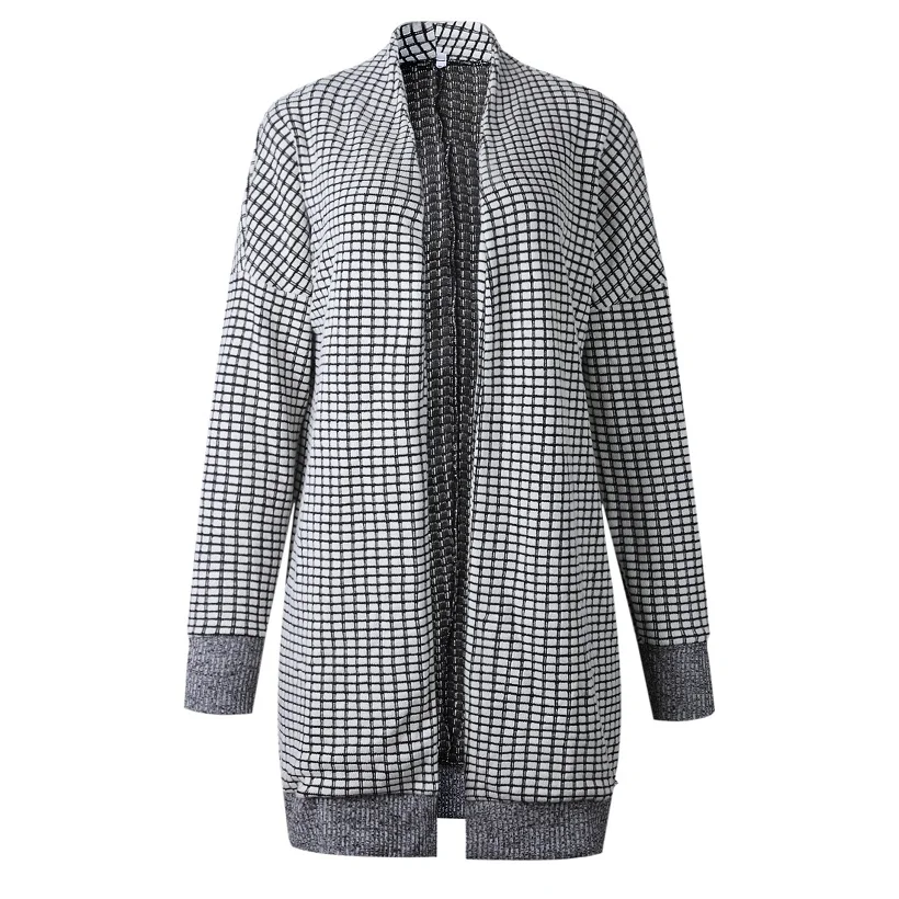 Fashion plaid cardigan jacket coat women autumn winter warm woolen female casual overcoat Soft outerwear jackets |