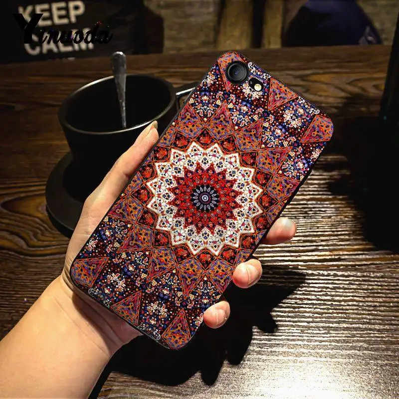 Yinuoda для iphone 7 6 X Чехол Мандала солнце цветок дурмана Ретро Флора Замечательный чехол для телефона для iphone 7X6 6S 8 Plus XS XR XSMAX