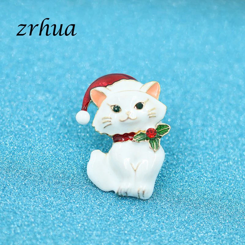 Мода 2018 рождественские подарки булавки Снежинка удача Кот Броши для женщин