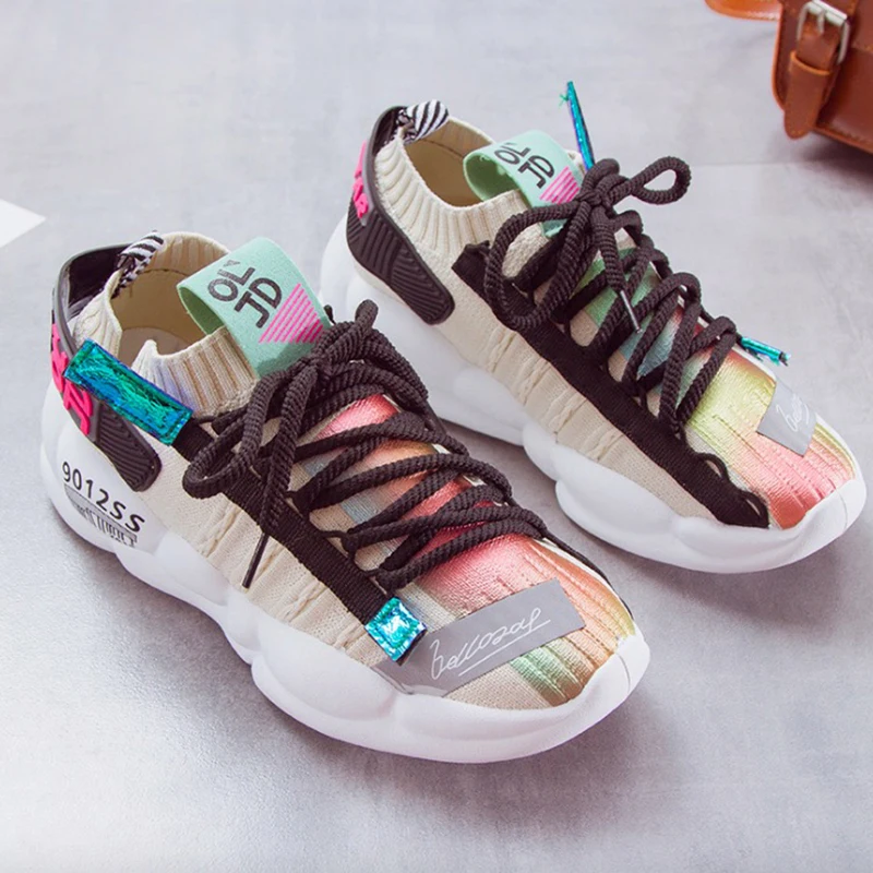 Женские кроссовки женская обувь из сетчатого материала на плоской подошве