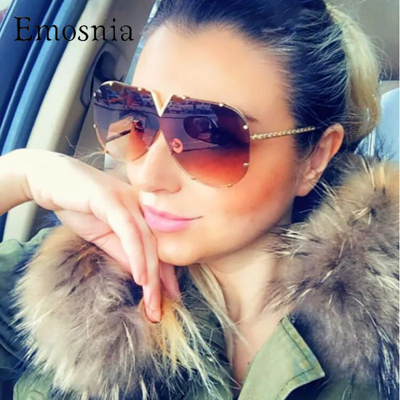 Солнцезащитные очки авиаторы Emosnia для мужчин и женщин большие коричневые модные