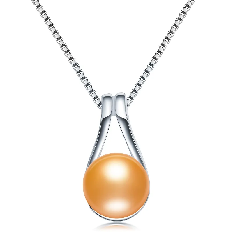 Fine natural pearl pendant necklace water drop necklace& amp,pendants for women fashion jewelry - Цвет камня: Золотой