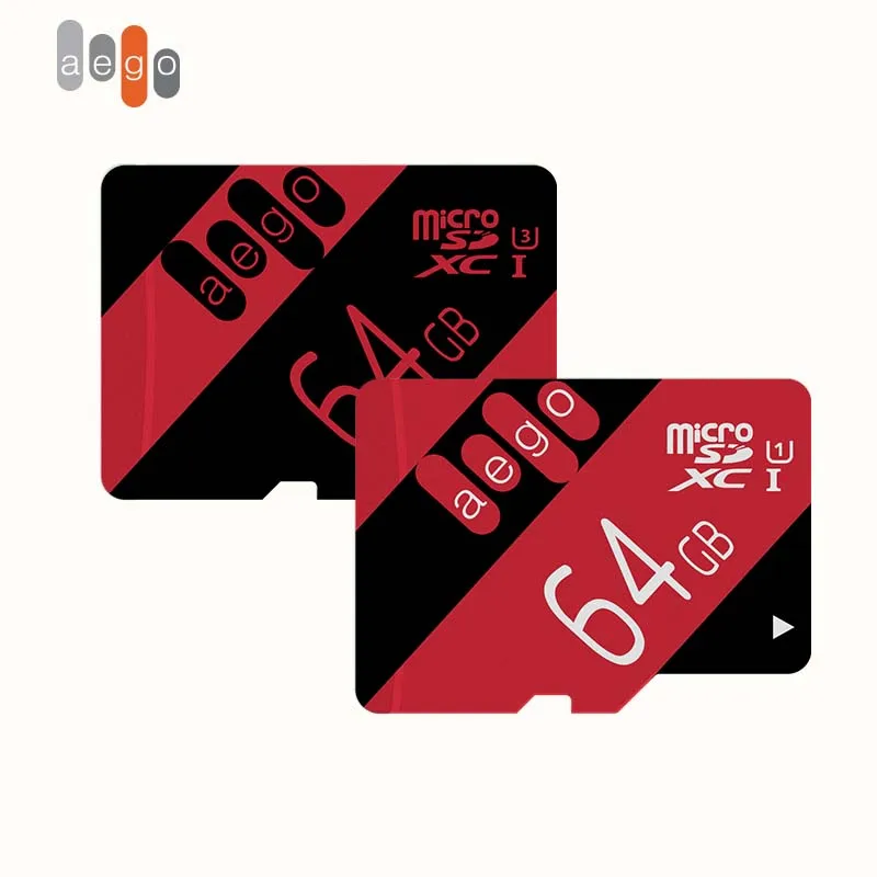 Высокоскоростная карта памяти AEGO 64 ГБ micro SD класса 10 UHS I (U1)/UHS (U3) с адаптером