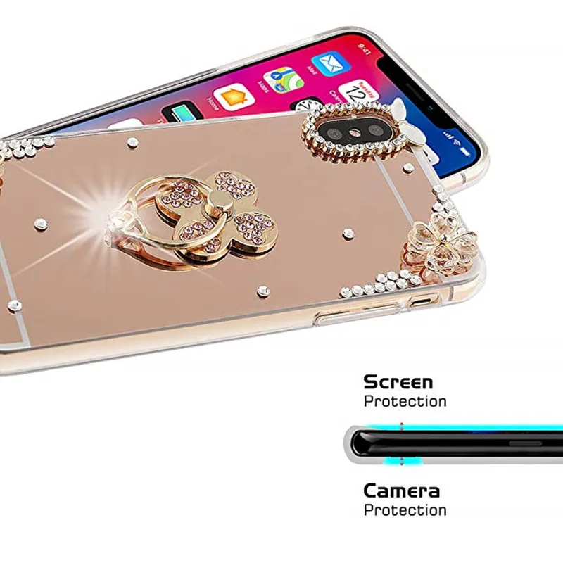 Зеркало кольцо “Цветок” с крышкой для huawei P20 Коврики 20 10 pro 7a honor 9 10 lite 8X 8C y5 y6 prime y7 y9 P Smart Z чехол для телефона