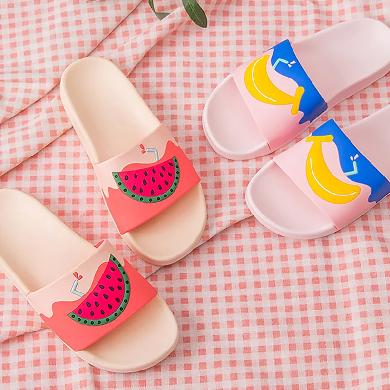 Новинка 2019 года милые фрукты женские шлепанцы летние с рисунком домашние женская