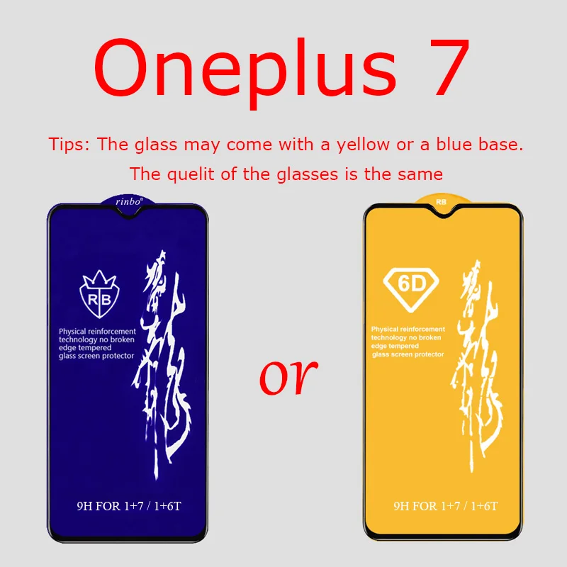 For Oneplus 7 6D Защитное стекло для Oneplus 6 T Защитная пленка для Oneplus 6 5 5 T закаленное стекло OnePlus 6 T - Цвет: For Oneplus 7