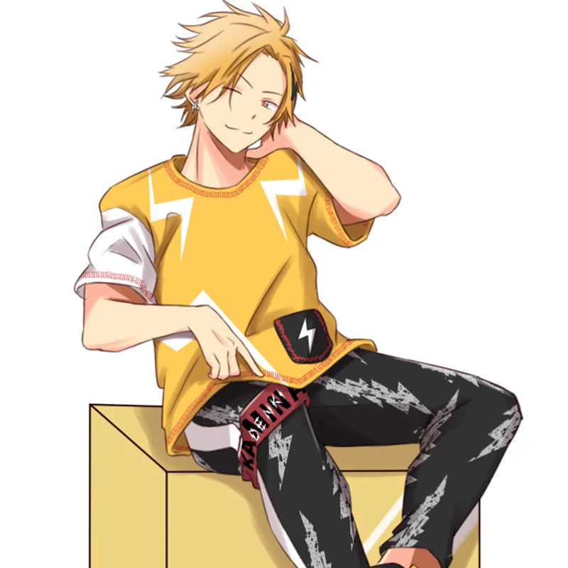 Футболка для косплея Kaminari Denki летняя футболка с коротким рукавом и штаны модная