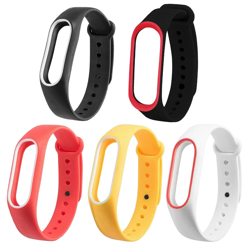 Лидер продаж двухцветный ремешок для Mi Band 2 сменный силиконовый браслет смарт