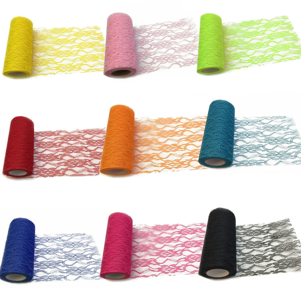 

Lace Roll Spool Fabric ribbon 6" x10 YD Netting Fabric For DIY Wedding Event Party Chair Sash Bow Table Runner Decoration Favors