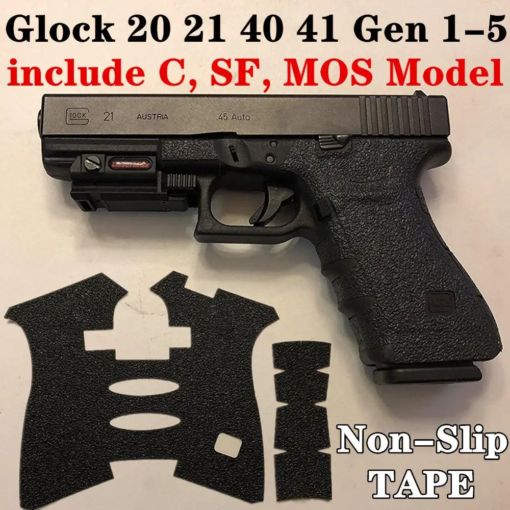 Non-slip Texture Rubber Grip Wrap Tape Glove for Glock 20 21 SF 40 41 MOS Pistol Gun Handle Frame Magwell Magazine Accessories