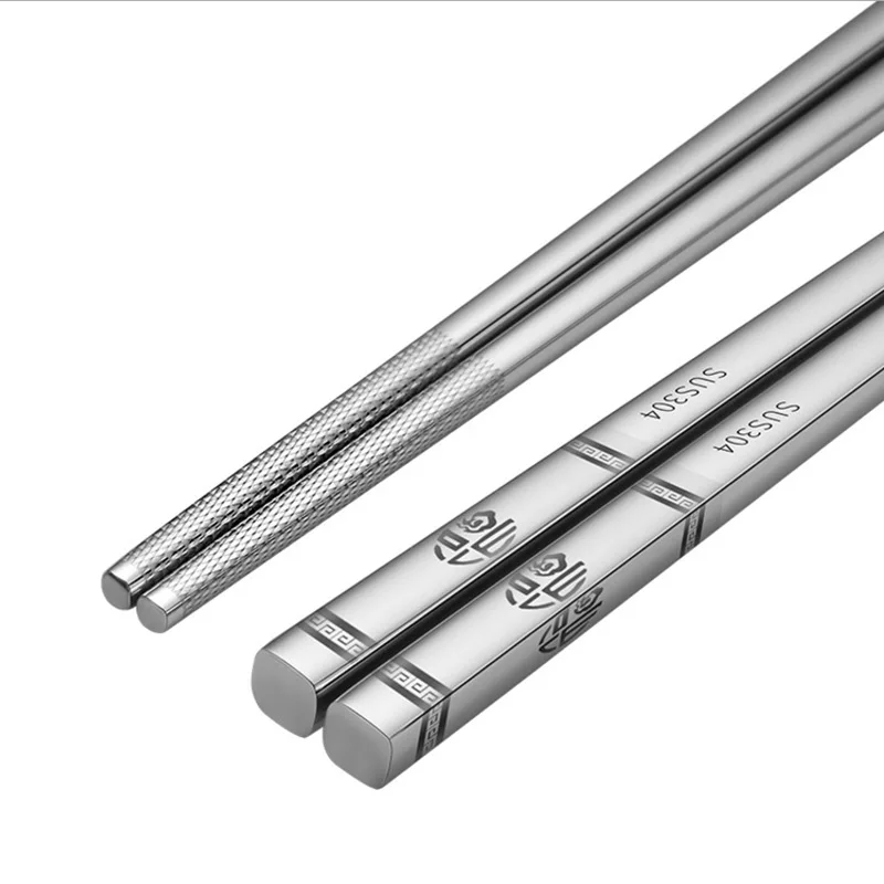 Палочки для еды из нержавеющей стали 304 с лазерной гравировкой корейские палочки