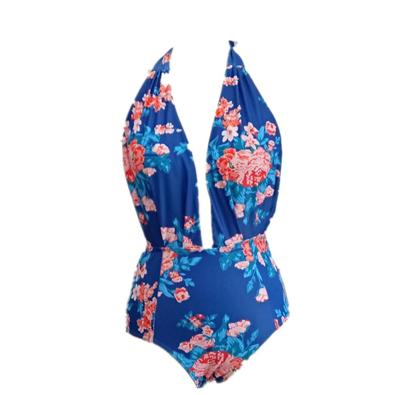 

Слитный купальник в стиле ретро, купальники с открытой спиной и лямкой на шее, монокини, купальные костюмы с высокой талией и эффектом пуш-ап