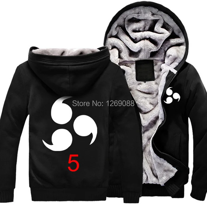 Naruto Uzumaki Sasuke Uchiha Kakashi Cosplay Costume Male Thicken Fleece Winter Hoodies Coat Men's Jacket Sweatshirt Plus size |