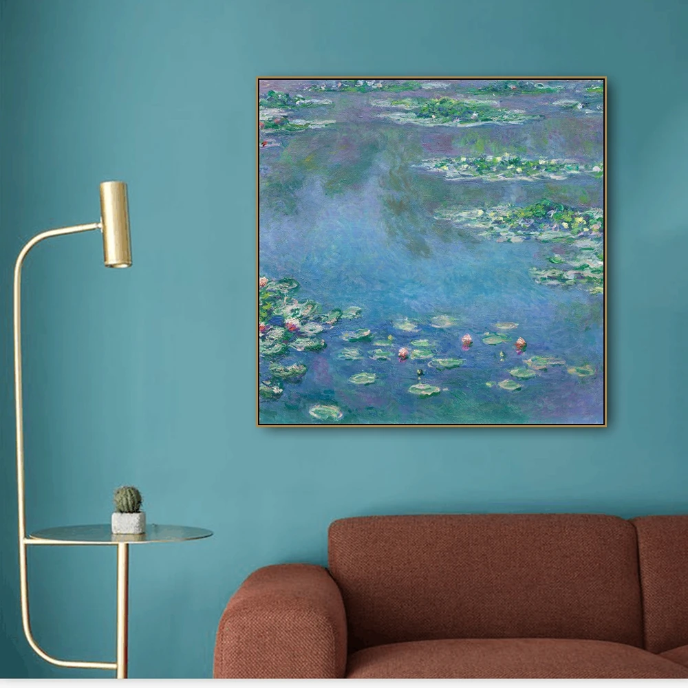 Водяная Лилия от Monet печатает холст живопись и каллиграфическая декорация картины плакаты для дома гостиной спальни дома стены искусства
