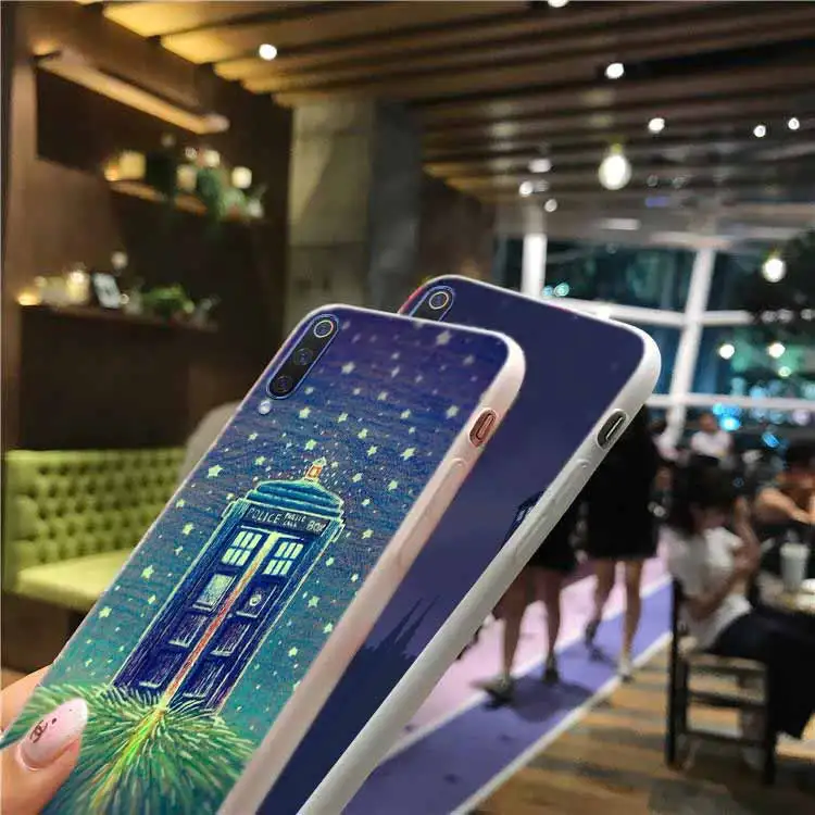 Мягкий силиконовый чехол для Xiaomi Mi 10 8 A3 A2 Cc9 Lite 9 Note Pro A1 5x 6x Max3 цветочный ТАРДИС