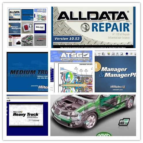 V10.53 alldata программное обеспечение mitchell по требованию Авто Ремонт + vivid atsg moto