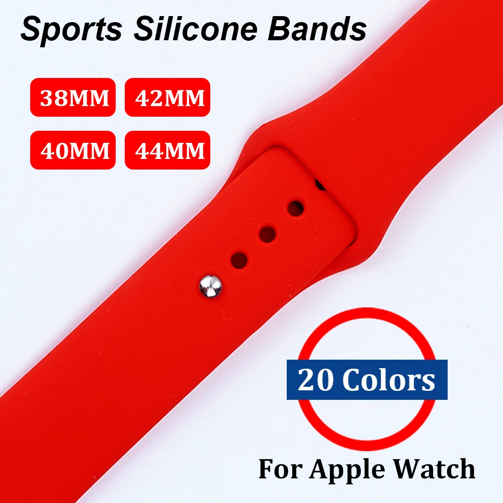 UEBN спортивный силиконовый ремешок для apple watch серии 4 44 мм 40 сменный Браслет iWatch 1/2/3