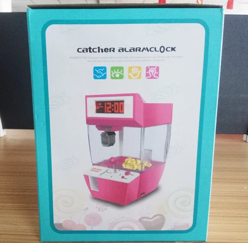 Red with box USB игра с монетоприемником, будильник, конфетная машина, зажим, куклы, настольный кран, машина, кукла, конфетница, захватывающая машина - Цвет: Red with box