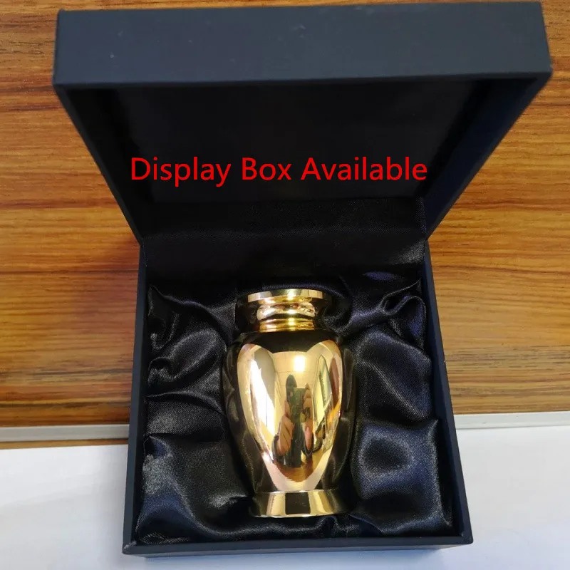 

IJD026 Polished Gold Cremation Keepsake Stainless Steel Funeral Urn for Human Ashes
