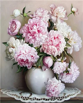 GX22265 DRAWJOY цветы в рамке DIY живопись по номерам стены искусства DIY Холст Картина маслом домашний декор для гостиной 40*50 см - Цвет: GX22265