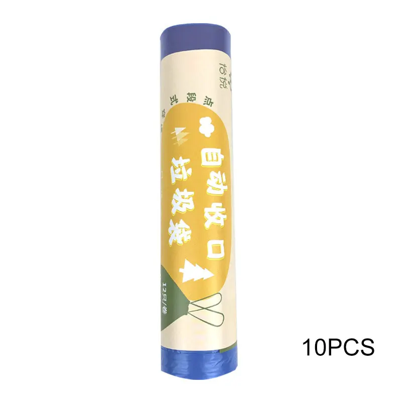 blue 10pcs Мешки для мусора на шнурке, сверхмощный мешок для мусора для кухни, гостиной, Bathoom, Sacco della spazzatura di chiusura RT99 - Цвет: blue 10pcs