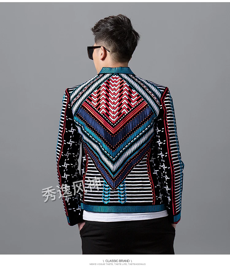 100% настоящие мужские полосатые цветные с полной Вышивкой Модные