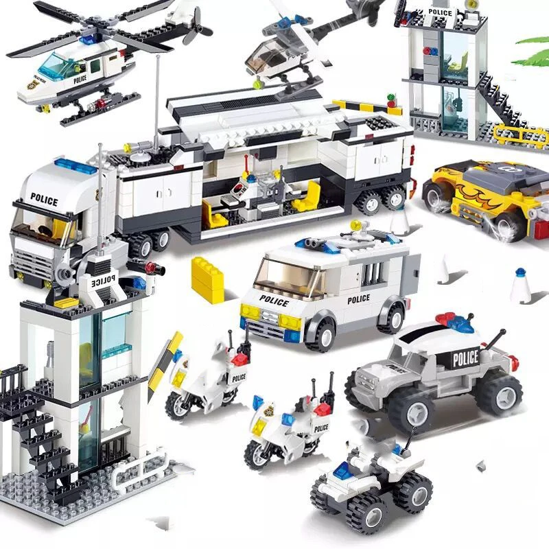 Полиции Swat команда Вертолет лодка модель автомобиля строительные блоки цифры