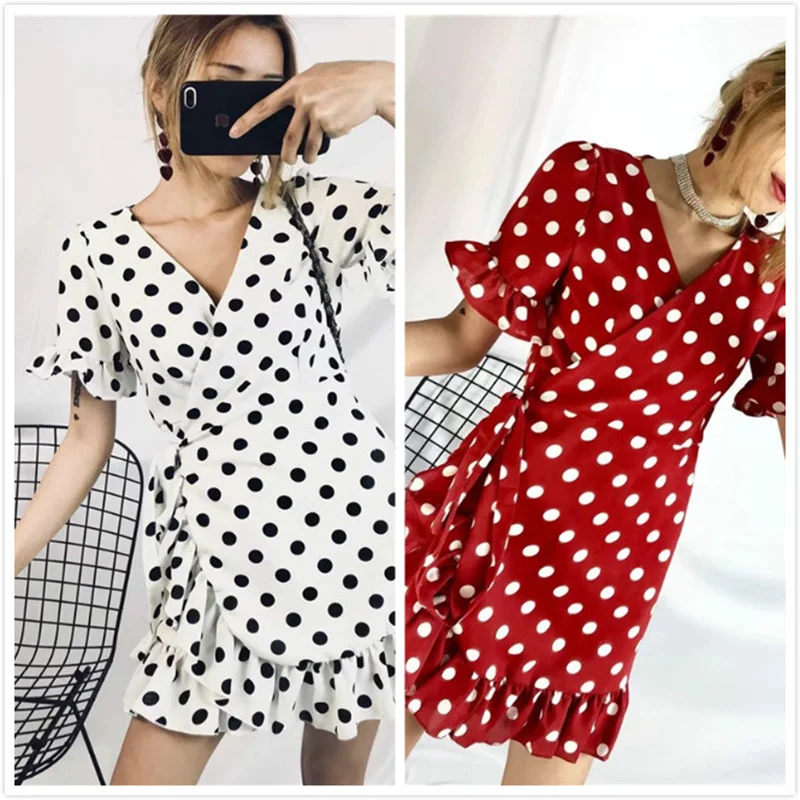 Женское винтажное платье в горошек Heydress повседневное ТРАПЕЦИЕВИДНОЕ ПЛАТЬЕ мини