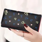 Женские кошельки из мягкой искусственной кожи, дамская сумка-кошелек для монет, телефона, карт, удостоверения личности, клатч, Женский кошелек с сердечком, бумажники
