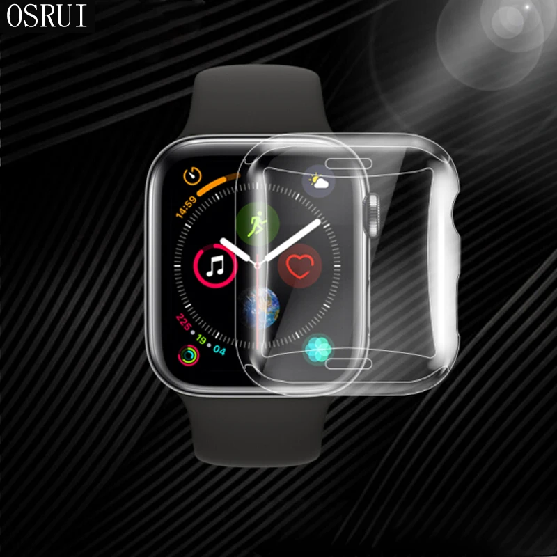 Чехол для часов Apple Watch band 44 мм 40 мм 42 мм 38 мм мягкий силиконовый защитный чехол Apple Watch 4 5 чехол Аксессуары iwatch 4/3/2